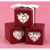 Merlot Heart Window Favor Boxes