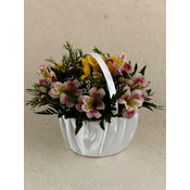 White Satin Basket