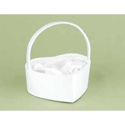 Heart Shaped Satin Flower Basket