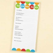 Babysitter Memo Pad