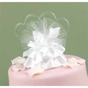 White Double Heart Cake Top