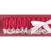 Fuchsia Ribbon &amp; Lace Garter