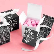 Black &amp; White Reversible Wrap Favor Boxes