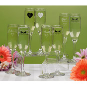 Bride &amp; Groom Flutes with Bow Tie