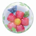 Double Bubble: Pink Flower with Butterfly