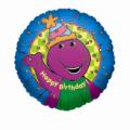 18" Happy Birthday Barney Foil Balloon