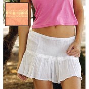 Cotton Gauze Mini Skirt w/ Lace Accent