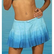 Dip-Dyed Fade 3-Tier Cotton Gauze Mini Skirt