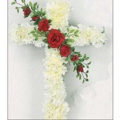 Cemetery Cross W / Rose Spray