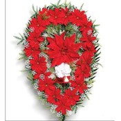 Poinsettia Heart Shape Wreath