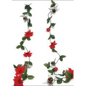 Christmas Poinsettia Garland 6'