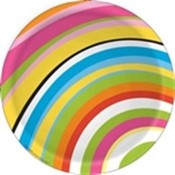 8 Pack 7" Snack Plate - Wavy Stripes