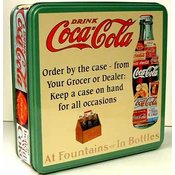 Coke Bottle Design Square Tin