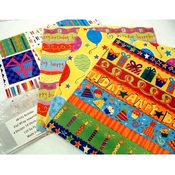 100 Square Feet Birthday Flat Wrap Assortment