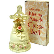 Kissing Angels/Cross Porcelain Bell