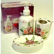 3 Piece Floral Bathroom Set