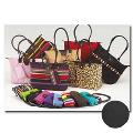Long Handled Tote Bag Black w/ Brown Handle