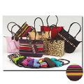 Long Handled Tote Bag Chocolate Stripe 18 pieces