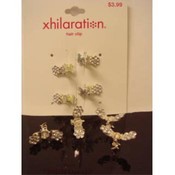 Xhiliration Mini Butterfly Clips With Diamente'