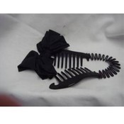 Black Comb Clip With Cloth Bow