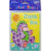 1st Birthday Dragon Thank You Cards