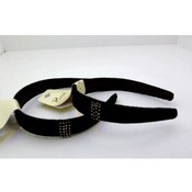 1" Black Velvet Headband With Diamente