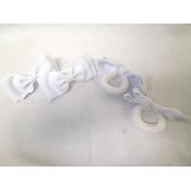 White Bow Ponytail Holder