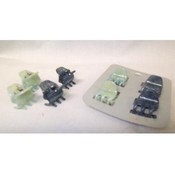 Mini Butterfly Clips/ Hair Clamps - Green and Blue