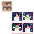 Hand Painted Ceramic Snowman Coasters (Set of 4)