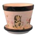 Hand Painted Ceramic "Dog" Flower Pot