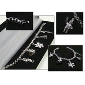 .925 Sterling Silver Christmas Charm Bracelet in B