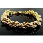 15mm 24 KT Plated Rope Bracelet Run DMC Style