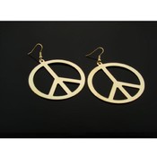 Gold Peace Sign Earrings(Case of 3)