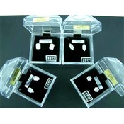 Clear CZ And Sterling Silver Earrings