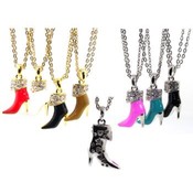 High Heel Shoe Necklaces. Silver