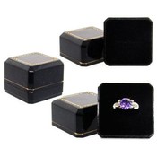 Black and Gold Sparkles Ring Box