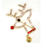 Rudolph the Red Nose Reindeer Pin | Gold