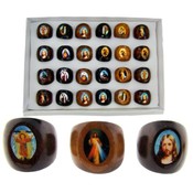 Wooden Religous Rings / 24 per tray