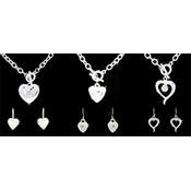 36pcs Heart Neck &amp; Earring Sets: Assorted Styles