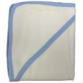 Hooded Bath Towel - White With Blue Binding
