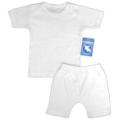 White Interlock Short Sleeve Lap T-Shirt &amp; Shorts