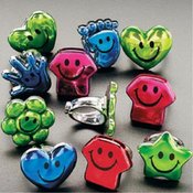 1" Smile Face Rings Metal