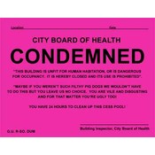 Novelty Joke "Condemned" Sticker