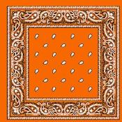 Orange Paisley Bandanas - Dozen Packed 22x22
