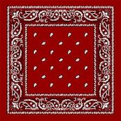 Red Paisley Bandanas - Dozen Packed 22x22