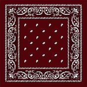 Wine (Burgandy) Paisley Bandanas - Dozen Packed 22