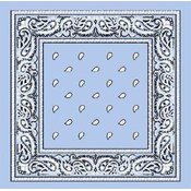 Light Blue Paisley Bandanas - Dozen Packed 22x22