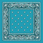 Turquoise Paisley Bandanas - Dozen Packed 22x22