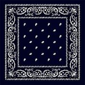 Navy Blue Paisley Bandanas - Dozen Packed 22x22
