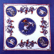 Rodeo Cowboy - Blue Bandanas - Dozen Packed 22x22
